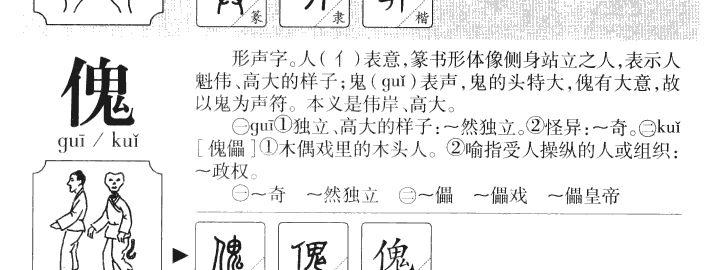 傀字字源字形