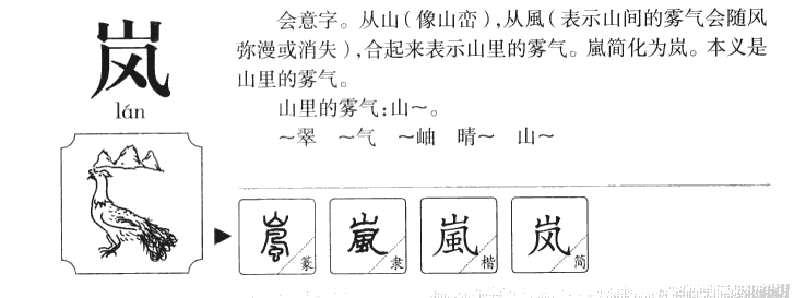 岚字字源字形
