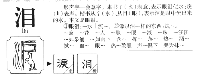 泪字字源字形