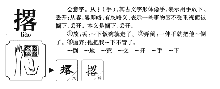 撂字字源字形