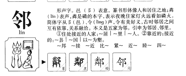 邻字字源字形