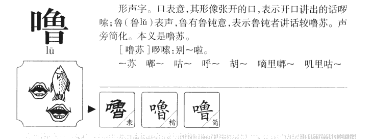 噜字字源字形