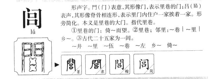 闾字字源字形