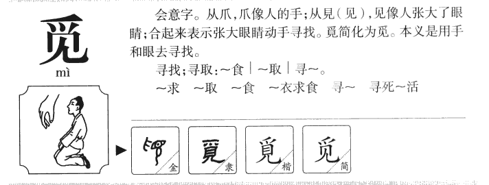 觅字字源字形