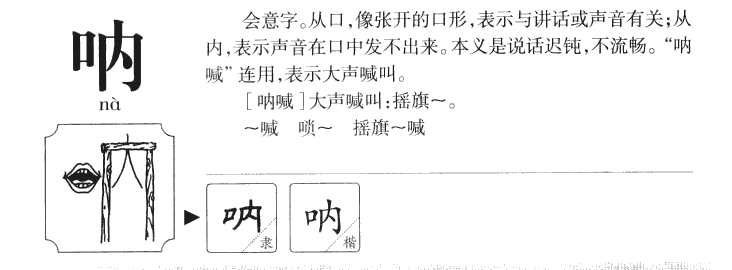 呐字字源字形