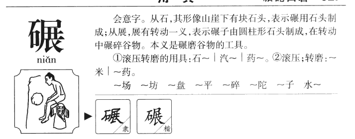 碾字字源字形