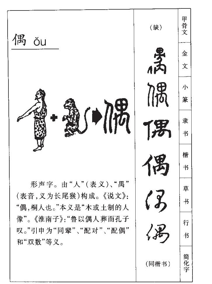偶字字源字形