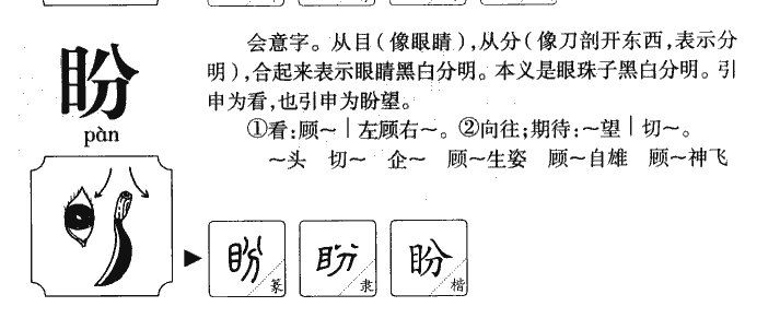 盼字字源字形