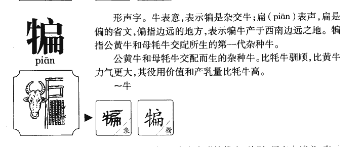 犏字字源字形