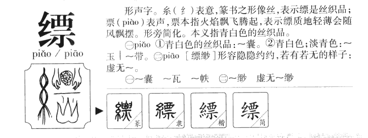 缥字字源字形