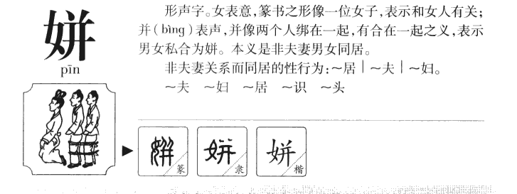 姘字字源字形