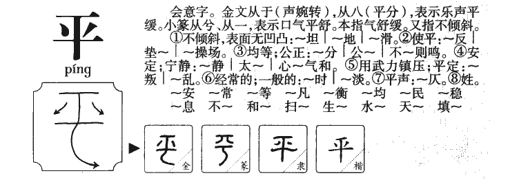 平字字源字形