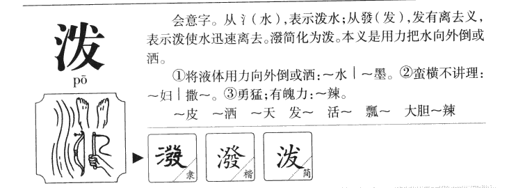 泼字字源字形
