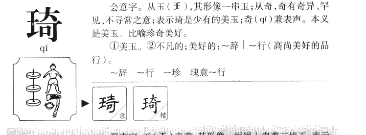 琦字字源字形