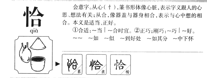恰字字源字形