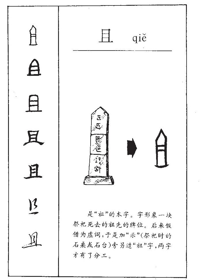 且字字源字形