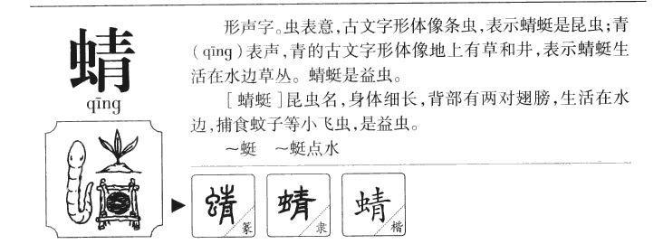 蜻字字源字形