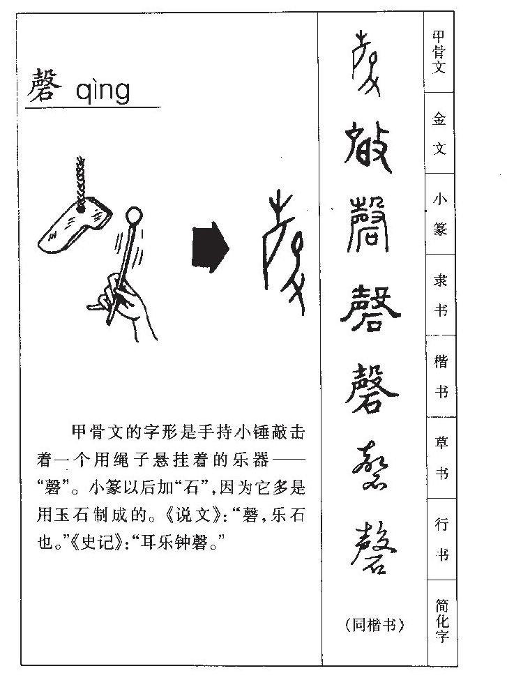 磬字字源字形