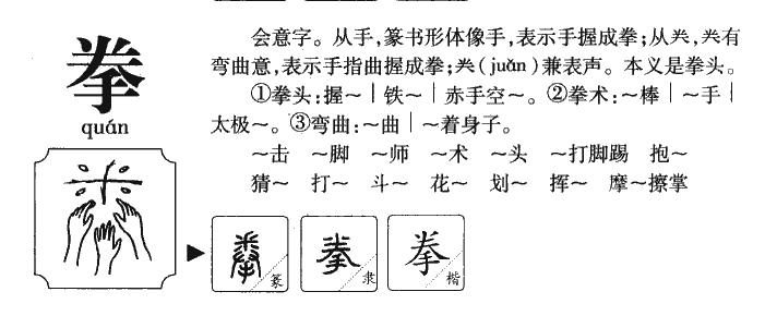 拳字字源字形