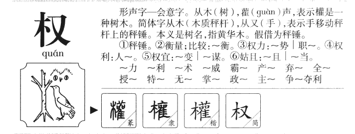 权字字源字形