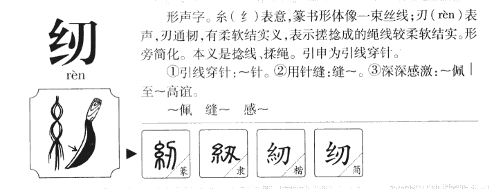 纫字字源字形