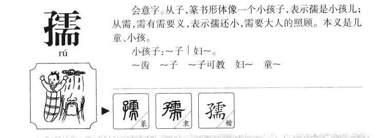 孺字字源字形