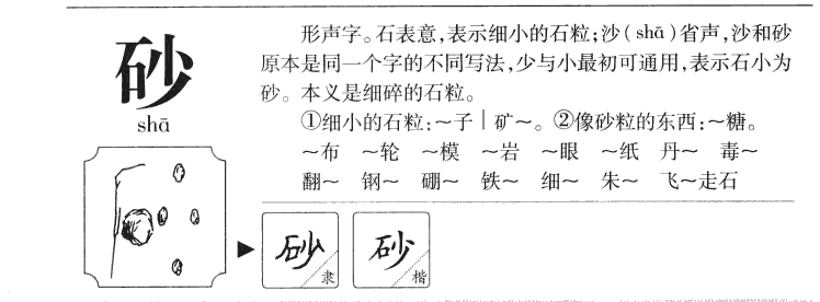 砂字字源字形