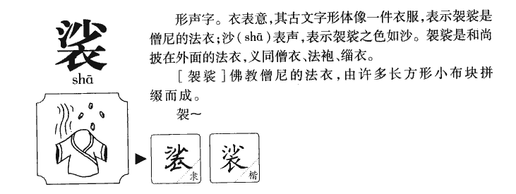 裟字字源字形
