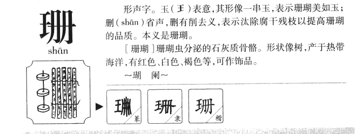 珊字字源字形