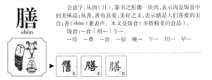 膳字字源字形