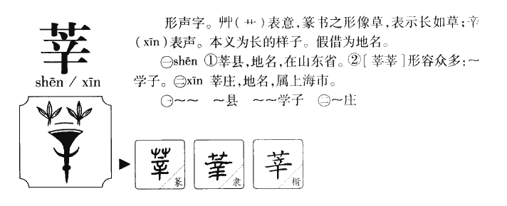 莘字字源字形