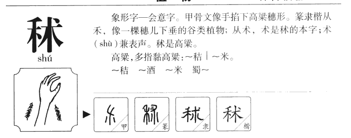 秫字字源字形