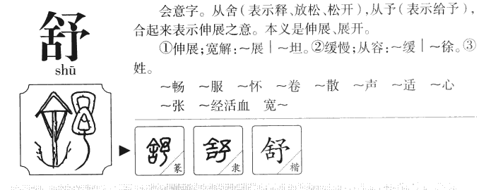 舒字字源字形