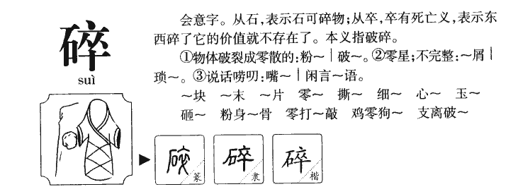 碎字字源字形