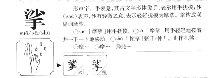 挲字字源字形