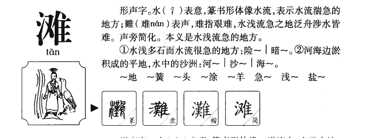 滩字字源字形
