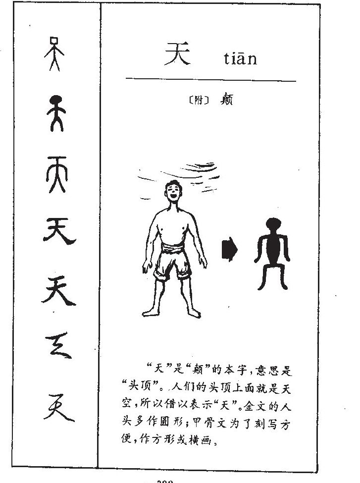 天字字源字形