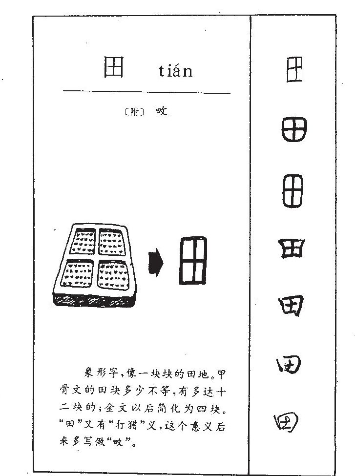 田字字源字形