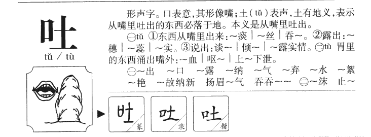 吐字字源字形