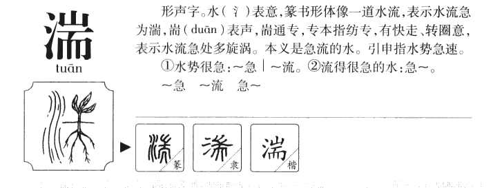 湍字字源字形