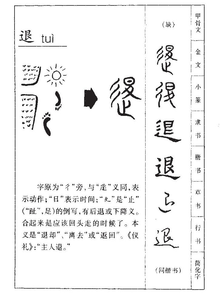 退字字源字形