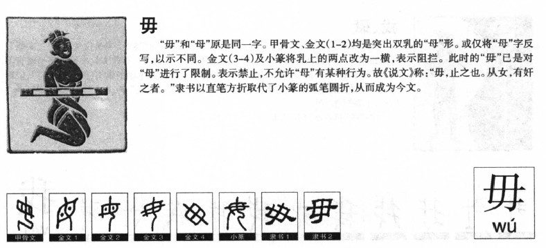 毋字字源字形