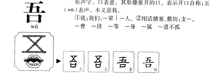 吾字字源字形