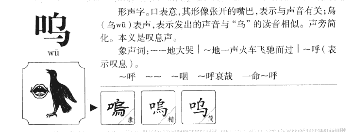 呜字字源字形