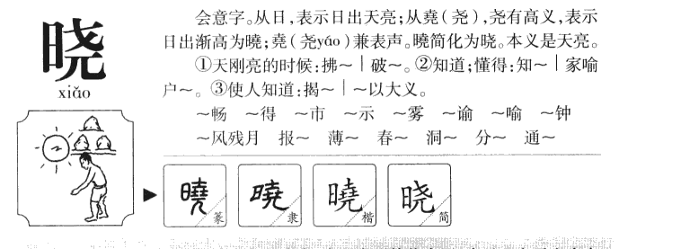 晓字字源字形