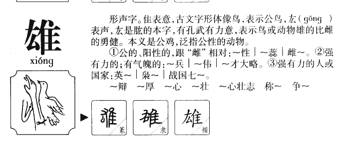 雄字字源字形