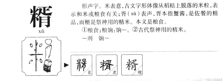 糈字字源字形