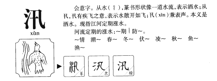汛字字源字形