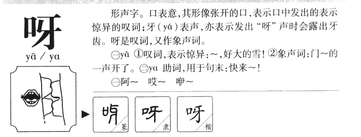 呀字字源字形