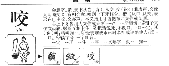 咬字字源字形
